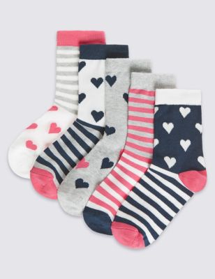 5 Pairs of Freshfeet&trade; Cotton Rich Socks with Silver Technology